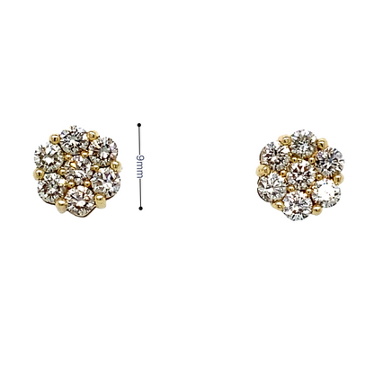 Diamond earring 14KT 1.90 CTTW