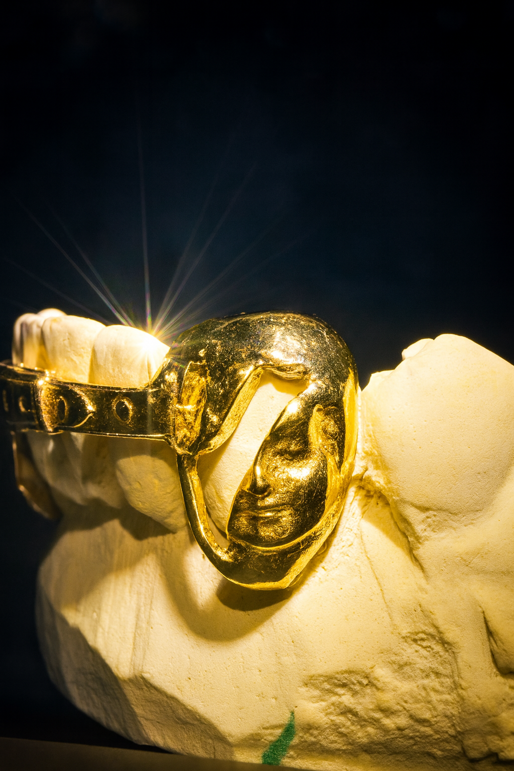 Golden Slit Face Belt Grillz