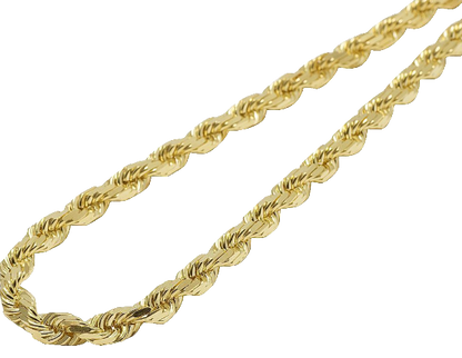 Yellow Gold Hollow Rope Chain Necklace(10k)